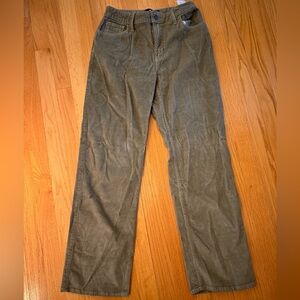 Hollister Green Corduroy Pants Straight-Leg Casual